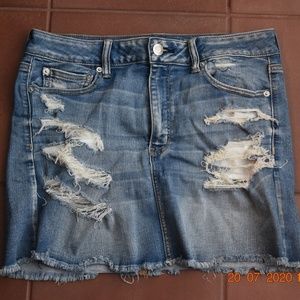 American Eagle Ripped Jean Skirt